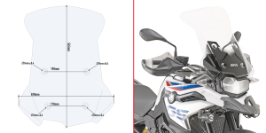 Parbriz transparent Givi BMW F 750 GS   F 850 GS (18-)
