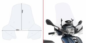 Parbriz Transparent Givi Piaggio Madley 125-150 (20-)   SYM Symphony 125 Euro 5 (20-)   SYM HD 300 (19-)