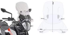 Parbriz Givi Transparent + Deflector Vant KTM 390 Adventure (20-)   790 Adventure (19   20)   890 Adventure (21   22)