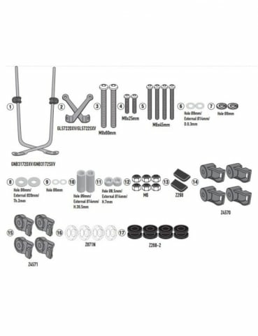Kit fixare parbriz Givi Kawasaki Eliminator 500 (24)