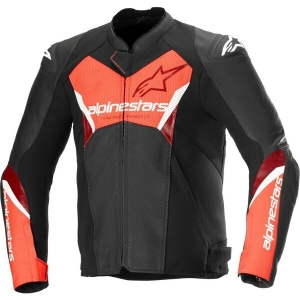 Geaca de piele ALPINESTARS FASTER V3 AIRFLOW 46 Negru/Rosu fluo, 7