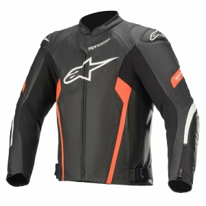 Geaca de piele Alpinestars FASTER V2 AIRFLOW 48 Negru/Negru, 5