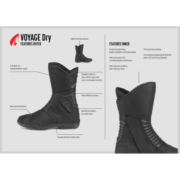 Cizme Moto Touring Voyage Dry Black, 5