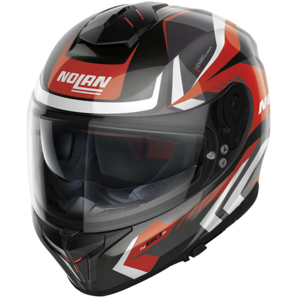 Casca Moto Full-Face N80-8 Rumble N-Com Metal Black Red White, 3