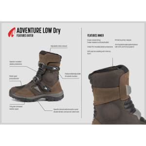 Cizme Moto Adventure Low Waterproof Brown, 10