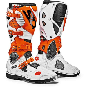 Cizme Moto MX Crossfire 3 White-Orange-Black