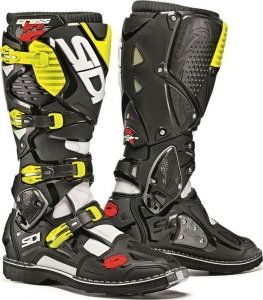 Cizme Moto Crossfire 3 White-Black-Yellow Fluo