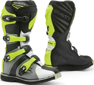 Cizme Enduro Copii Gravity Grey White Yellow Fluo