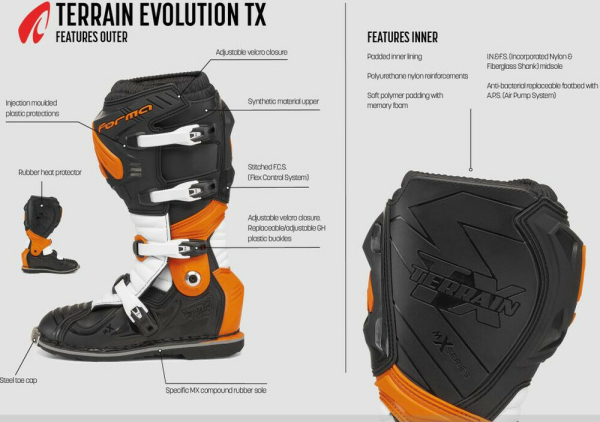 Cizme Enduro Terrain Evolution TX Black Orange White, 13