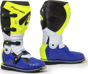 Cizme Moto Enduro Terrain Evolution TX Yellow Fluo White Blue