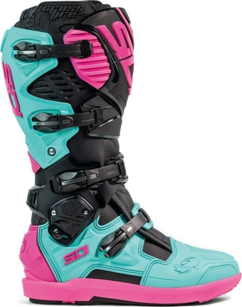 Cizme Moto MX Enduro Crossfire 3 SRS Black Mint Pink, 9