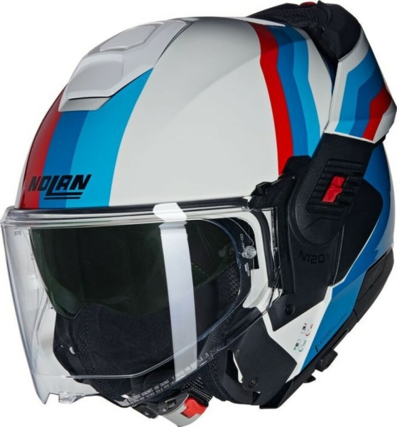 Casca Moto FLIP BACK N120-1 Lineo 347 Blue Red White Glossy, 12