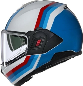 Casca Moto FLIP BACK N120-1 Lineo 347 Blue Red White Glossy