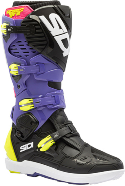 Cizme Moto MX/Enduro Crossfire 3 SRS Violet/Black/Yellow Fluo, 12