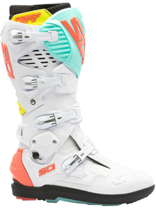 Cizme Moto MX/Enduro Crossfire 3 SRS White/Fluo Mint/Fluo Coral