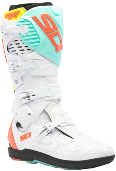 Cizme Moto MX/Enduro Crossfire 3 SRS White/Fluo Mint/Fluo Coral, 12