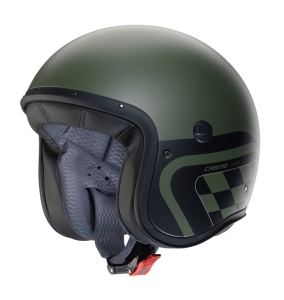 Casca open face (jet) Caberg model Freeride X Daytona P4 verde military/negru mat (fibra de sticla) - Verde military/negru mat , M (57/58cm)