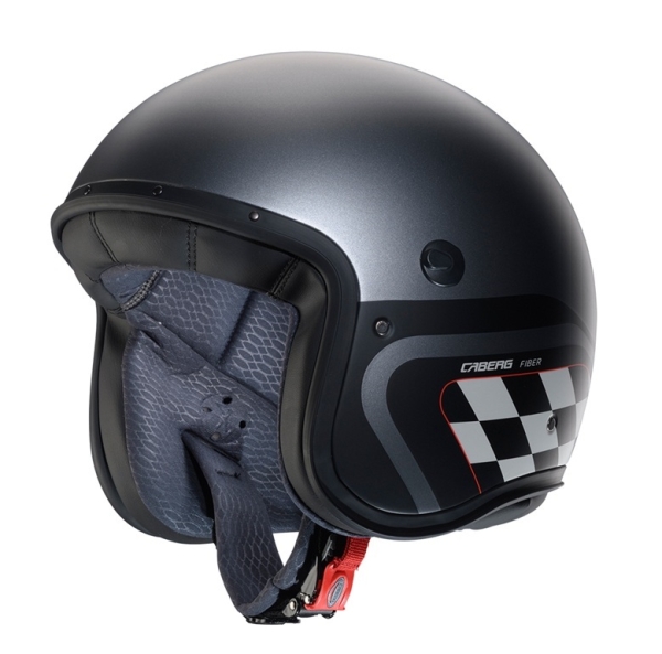 Casca open face (jet) Caberg model Freeride X Daytona O9 matt gun (titanium)/negru/alb mat (fibra de sticla) - Matt gun (titanium)/negru/alb mat , S (55/56cm), 3