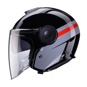 Casca open face (jet) Caberg model Soho SV Zephyr L7 negru/gri/rosu lucios - Negru/gri/rosu lucios , XS (53/54cm), 4