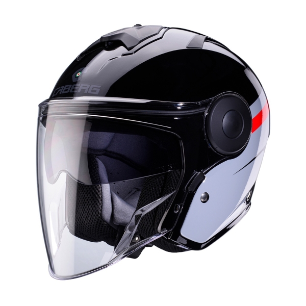Casca open face (jet) Caberg model Soho SV Zephyr L7 negru/gri/rosu lucios - Negru/gri/rosu lucios , L (59/60cm), 4