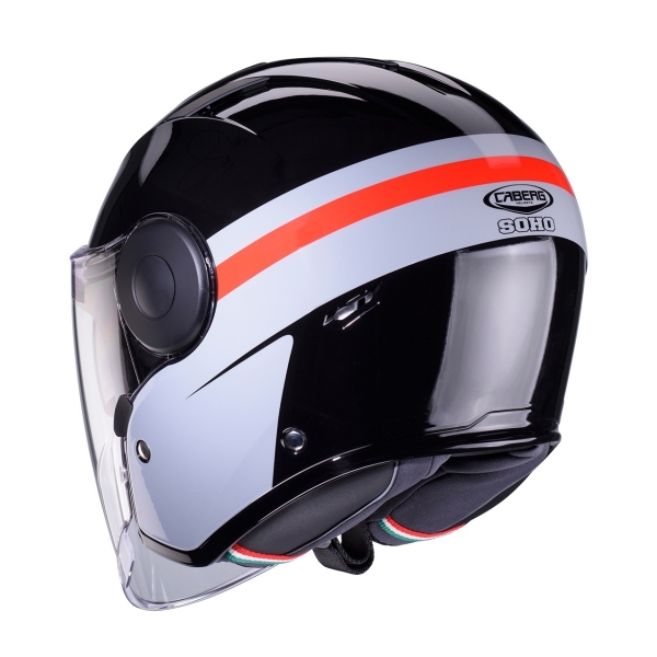Casca open face (jet) Caberg model Soho SV Zephyr L7 negru/gri/rosu lucios - Negru/gri/rosu lucios , L (59/60cm), 5