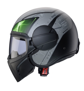 Casca Caberg model Ghost X Vyrus P7 negru/gri/verde fluor mat - fibra de sticla - omologare noua ECE 22.06 - Negru/gri/verde fluor mat , XXL (63/64cm), 3