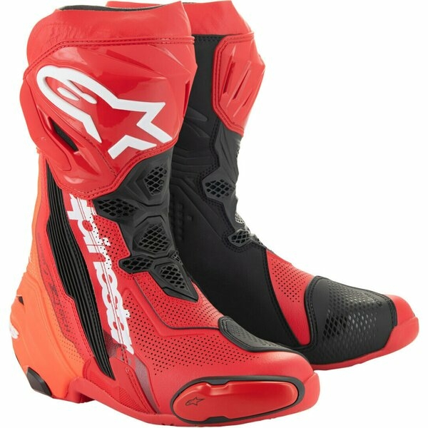 Cizme moto race ALPINESTARS SUPERTECH R VENTED 45 Alb/Gri/Negru, 9
