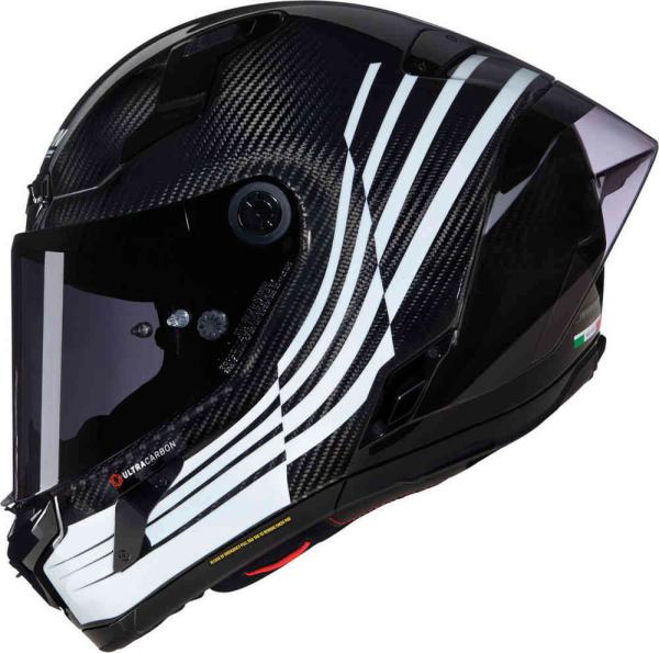 Full-Face Moto Helmet X-804 RS Ultra Carbon Ala 344 Black/White Glossy, 3