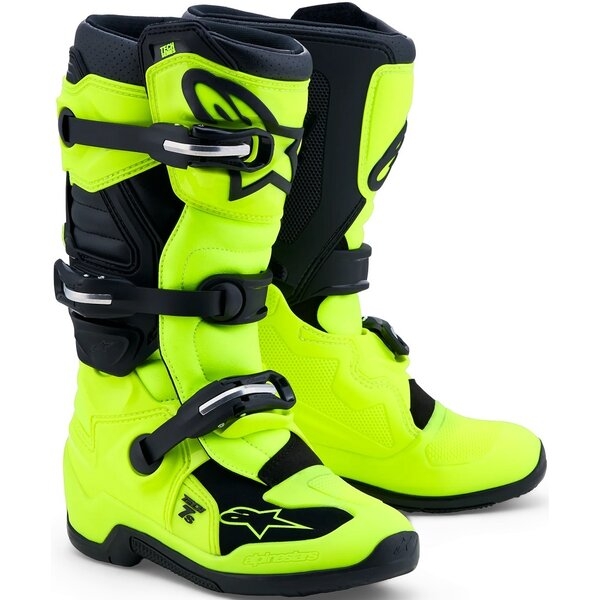 Cizme cross-enduro copii ALPINESTARS TECH 7S YOUTH 38 Galben fluo/Negru, 11