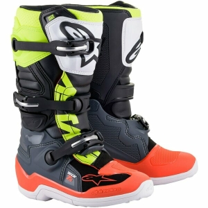 Cizme cross-enduro copii ALPINESTARS TECH 7S YOUTH 38 Galben fluo/Negru, 9