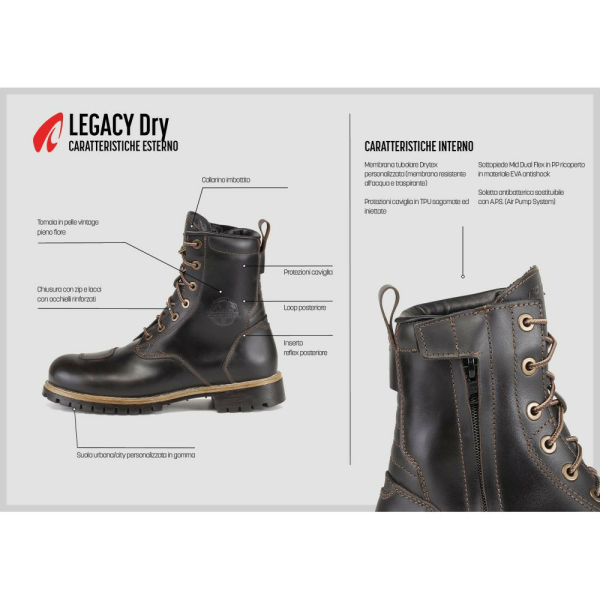 Ghete Moto Legacy Dry Black, 7