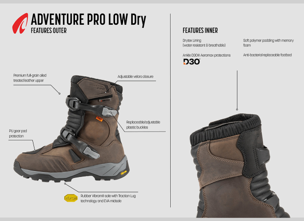 Cizme Moto Adventure Pro Low Dry Black, 3