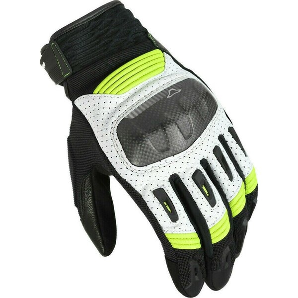 Manusi de piele vara MACNA RIME S Negru/Alb/Galben Fluo, 6
