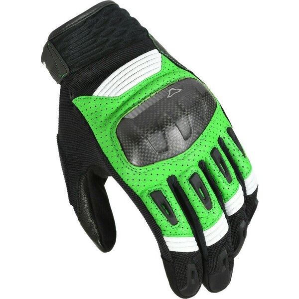 Manusi de piele vara MACNA RIME S Negru/Alb/Galben Fluo, 13