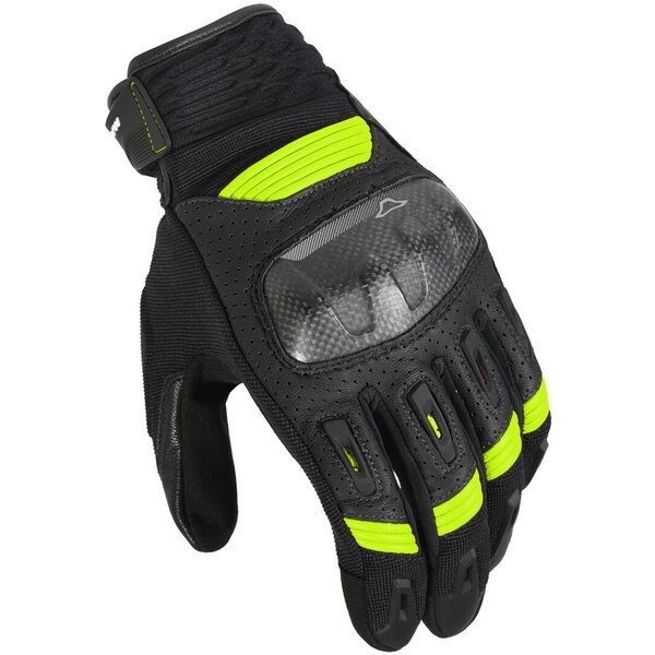 Manusi de piele vara MACNA RIME S Negru/Alb/Galben Fluo, 16