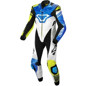 Combinezon de piele 1 piesa MACNA TRACKTIX 50 Negru/Alb/Rosu, 5