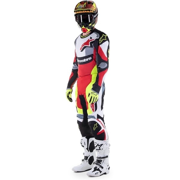 Tricou cross-enduro ALPINESTARS FLUID AGENT 2023 XL Negru/Rosu/Galben fluo, 3