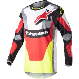 Tricou cross-enduro ALPINESTARS FLUID AGENT 2023 XL Negru/Rosu/Galben fluo