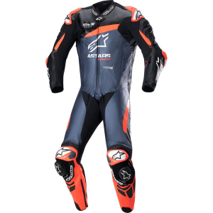 Combinezon de piele race 1 piesa ALPINESTARS GP PLUS V4 48 Negru/Rosu/Albastru
