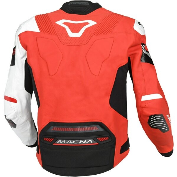 Geaca de piele sport/touring MACNA POINTER Alb/Negru 48, 5